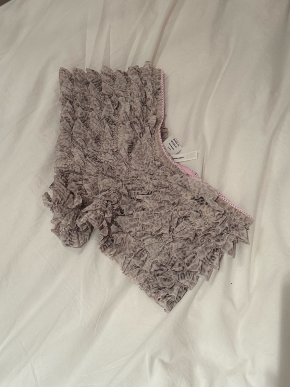PINK Victoria's Secret Bloomers in Taupe with Pink Trim